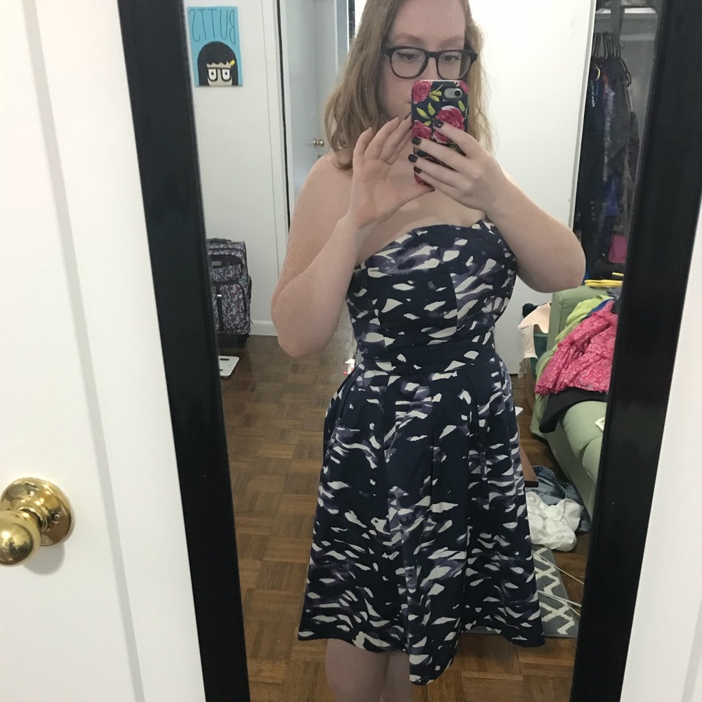H&M Watercolor sweetheart dress